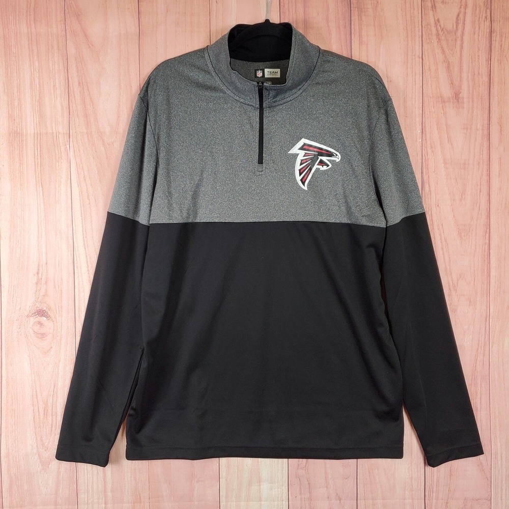 Atlanta Falcons Quarter Zip Pullover Mens Sz Large Active Stretch‎ Long Sleeve